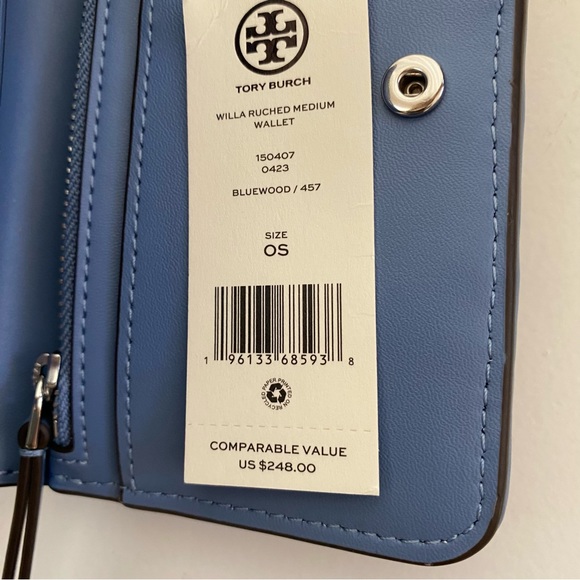 NWOB Tory Burch Willa Ruched Medium Wallet - Picture 3 of 9
